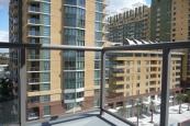glass panel with aluminum rail frame with view